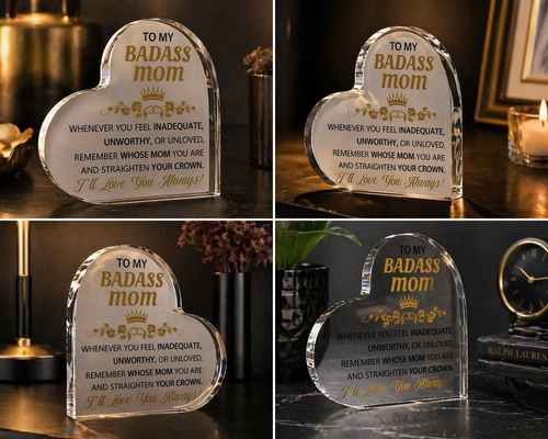 Best Mom Gift 2026 – Personalized Acrylic Plaque Heart Keepsake for Mother’s Day, Birthday, Women